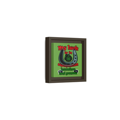 my luck - framed canvas art (green)