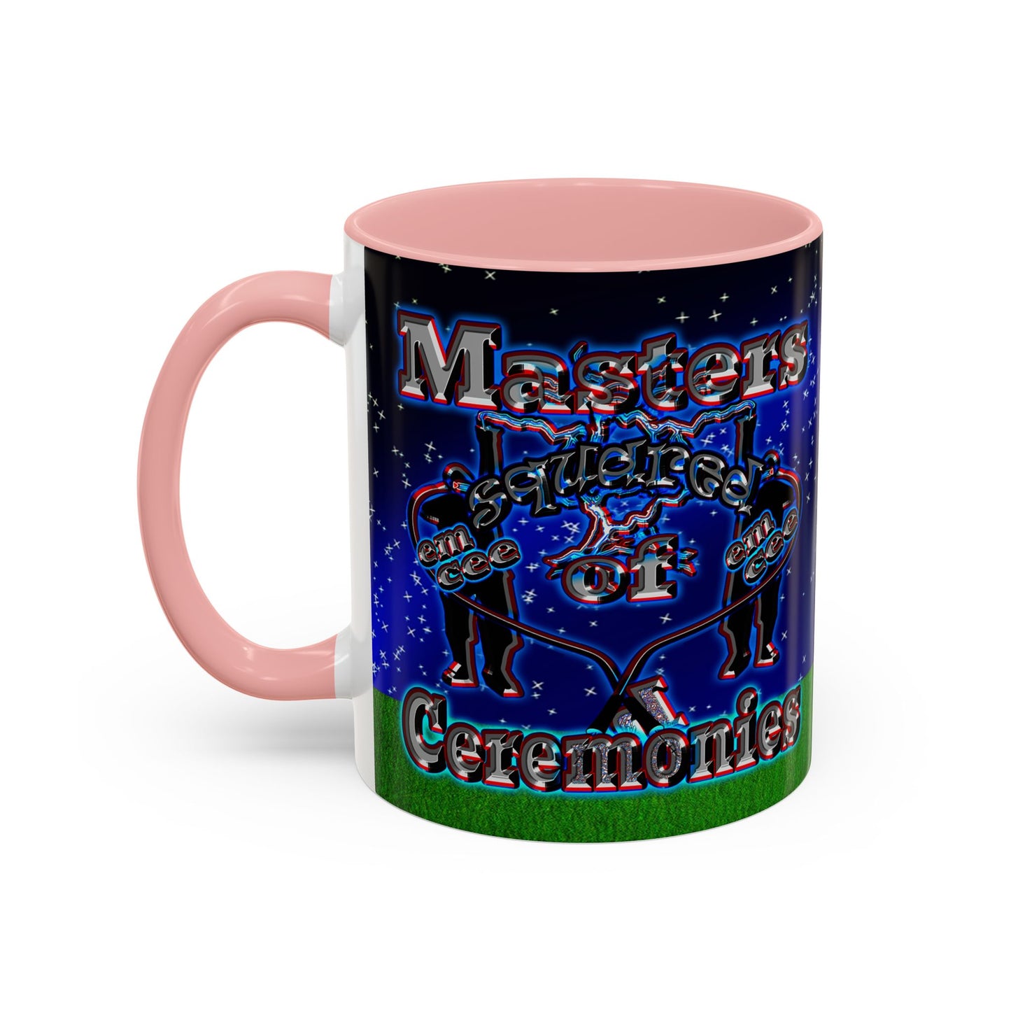 em cee squared - Accent Mug ('snoops' background)