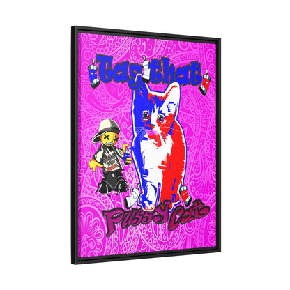 tag that - framed canvas art (pink swirl)