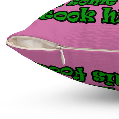 turtle race - Spun Polyester Square Pillow - (light pink)