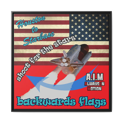 shoot for the stars - framed canvas art (red)