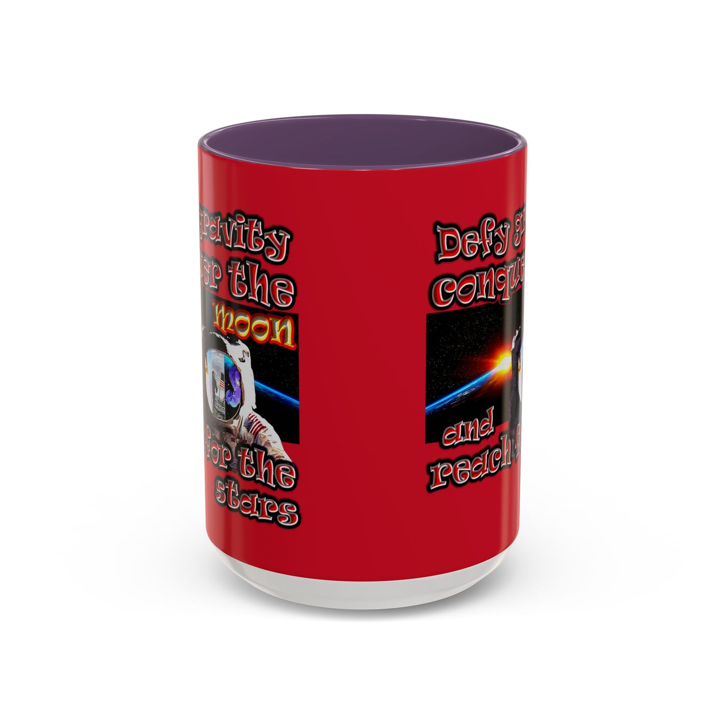 defy conquer reach - Accent Mug (dark red)