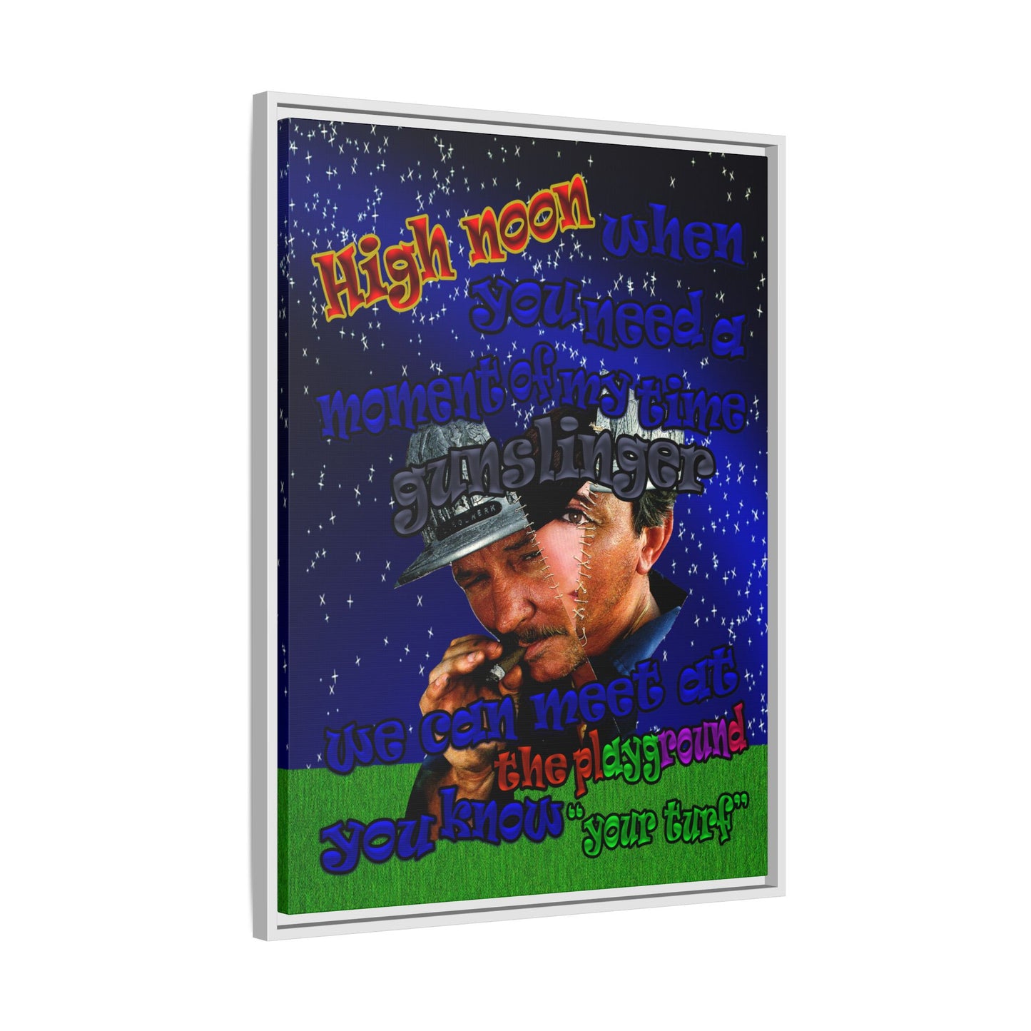 high noon - framed canvas art ('snoops' background)