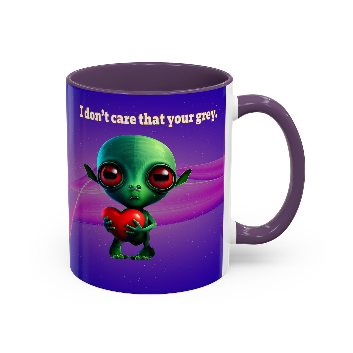 I don't care that your grey - Accent Mug (purple-pink wave)