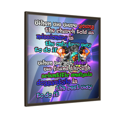 doggystyle - framed canvas art (grey-pink wave)