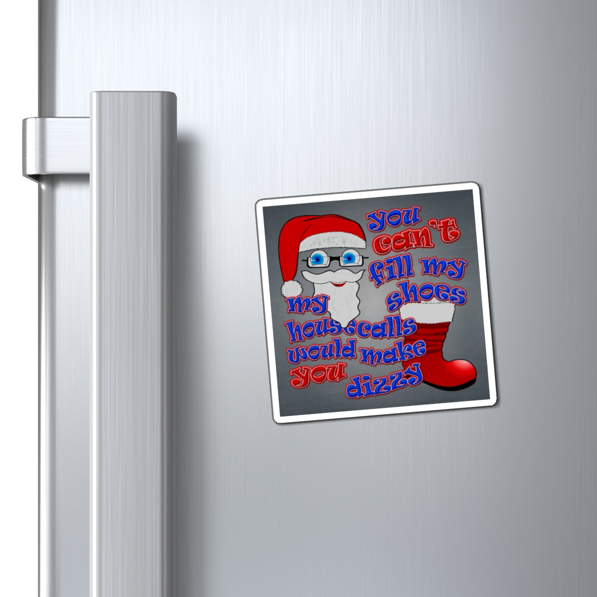 santa's shoes - Magnets - (grey-light grey)