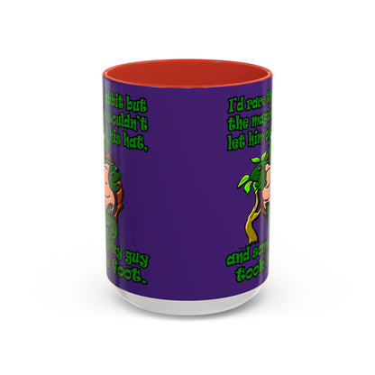 turtle race - Accent Mug (purple)
