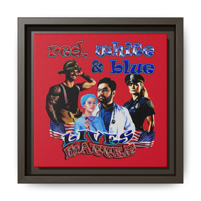 rw&b lives matter - framed canvas art (dark red)