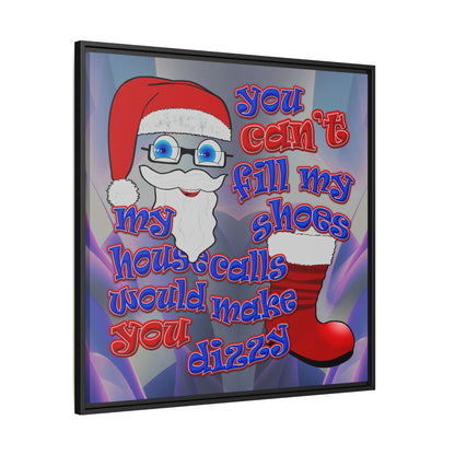 santa's shoes - framed canvas art (grey-pink wave)