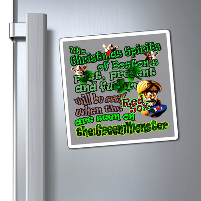 christmas spirits of boston - Magnets - (grey)