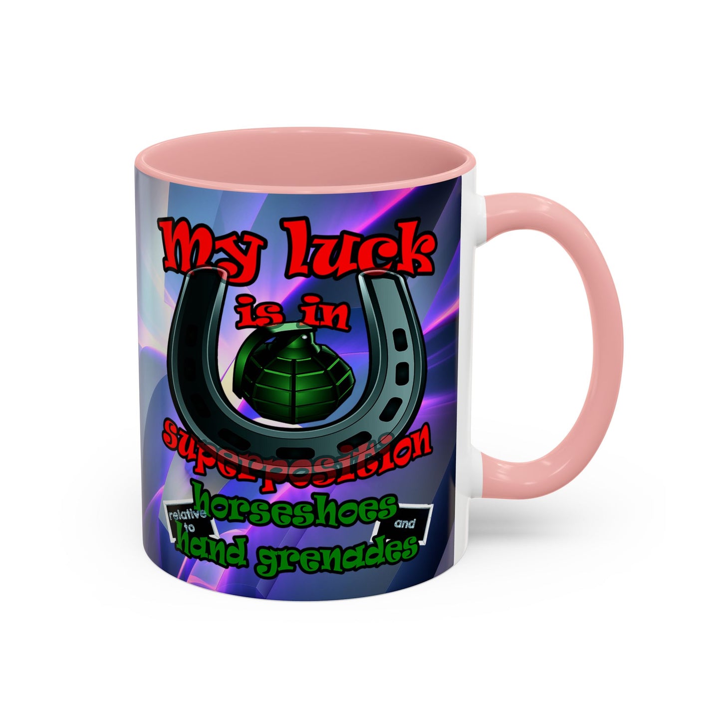 my luck - Accent Mug (grey-pink wave)