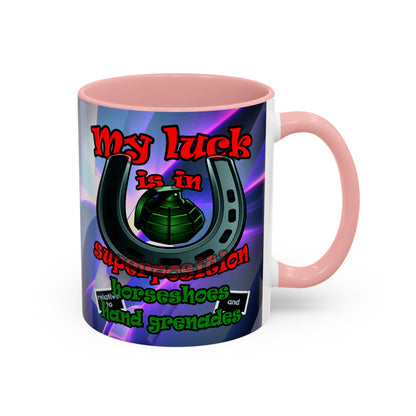 my luck - Accent Mug (grey-pink wave)