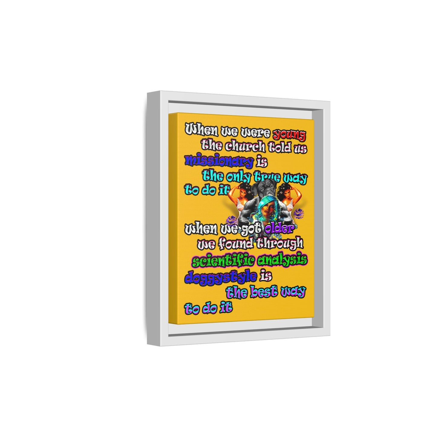 doggystyle - framed canvas art (yellow)