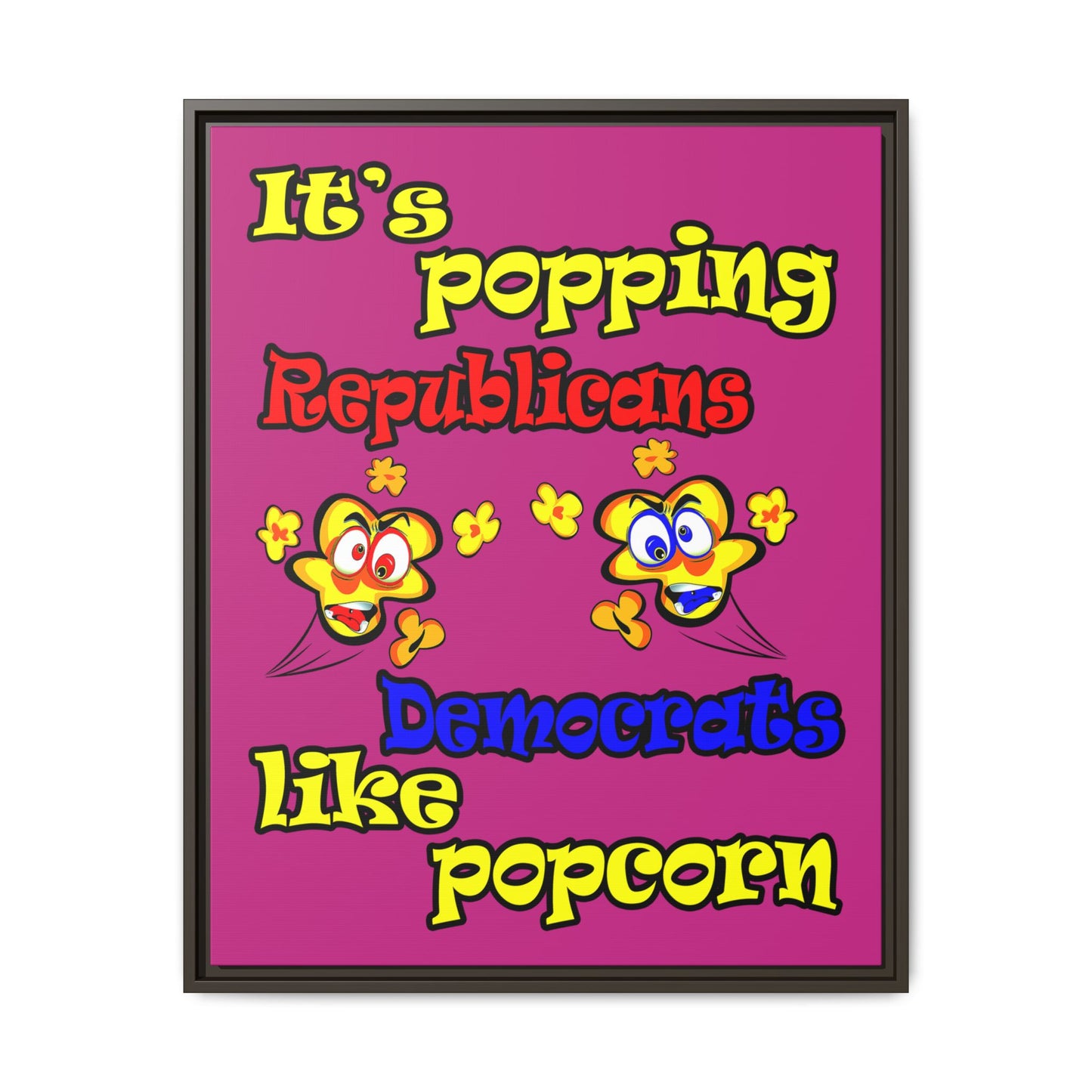 popping like popcorn - framed canvas art (pink)
