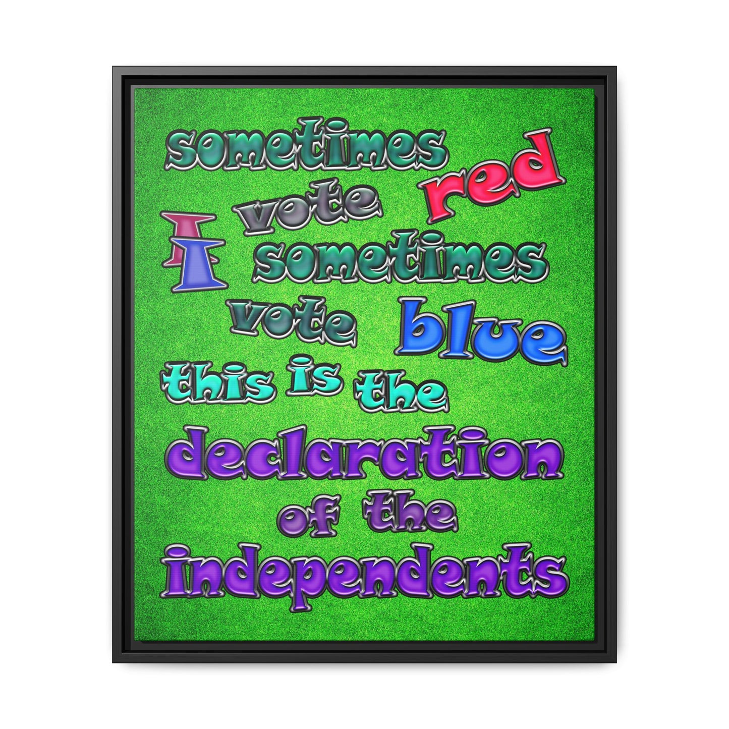 declaration of the independents - framed canvas art (green turf)