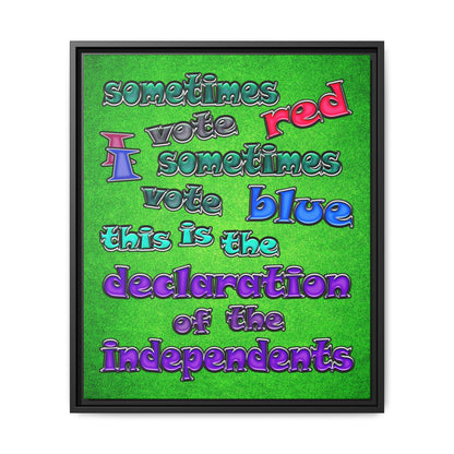 declaration of the independents - framed canvas art (green turf)