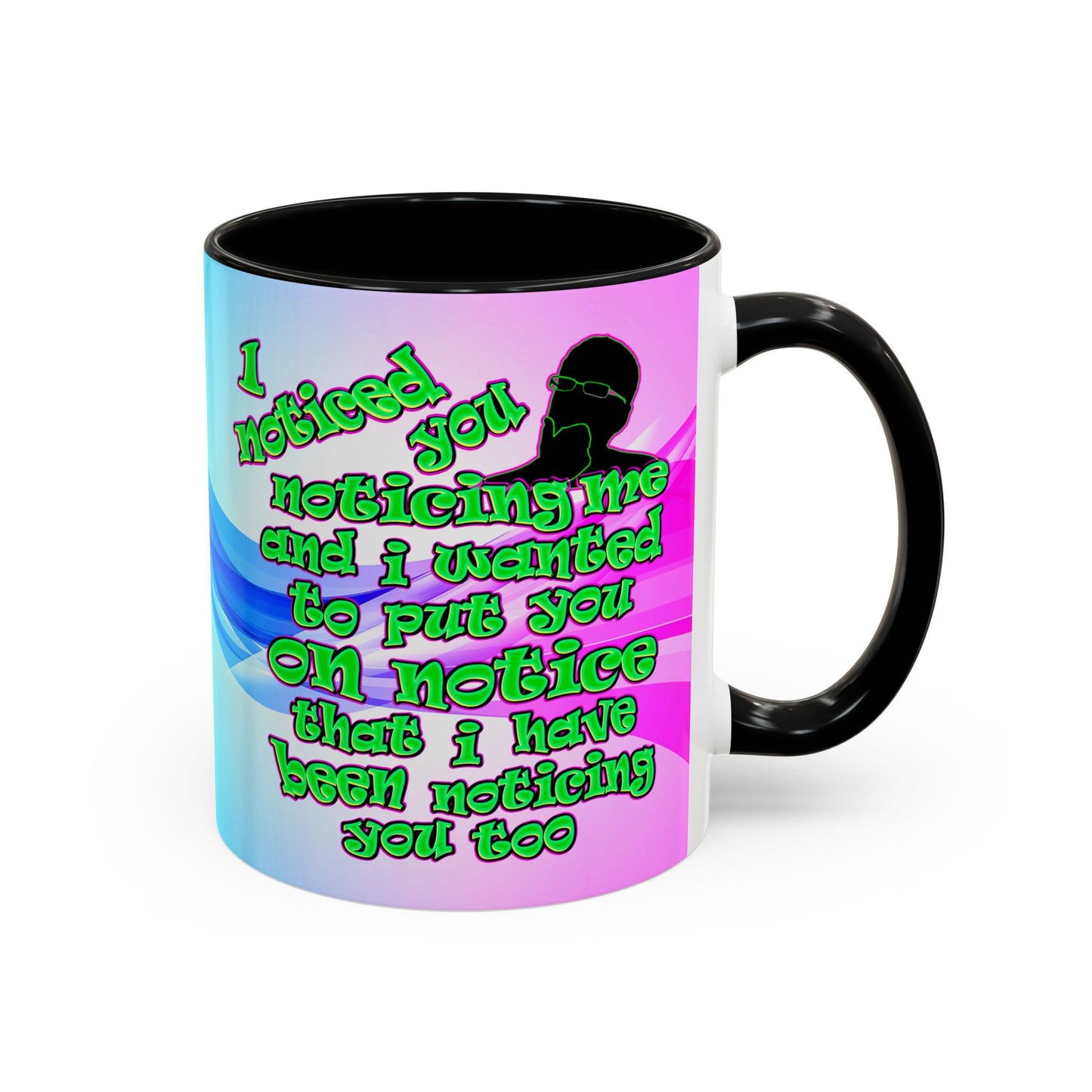 noticed you noticing - Accent Mug (light blue-pink wave)