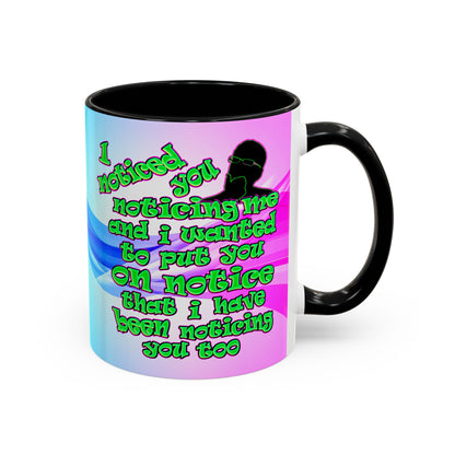 noticed you noticing - Accent Mug (light blue-pink wave)