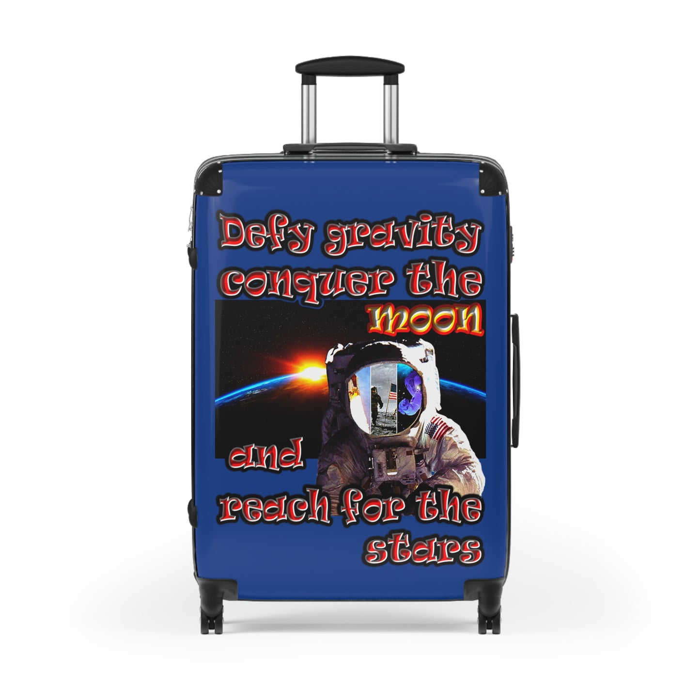 defy conquer reach - Suitcase (dark blue)