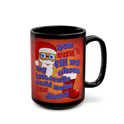 santa's shoes - Black Mug (burnt orange)