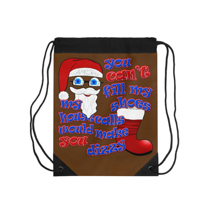 santa's shoes - Drawstring Bag (brown)