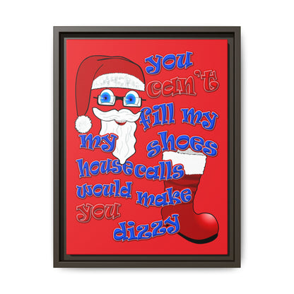 santa's shoes - framed canvas art (red)