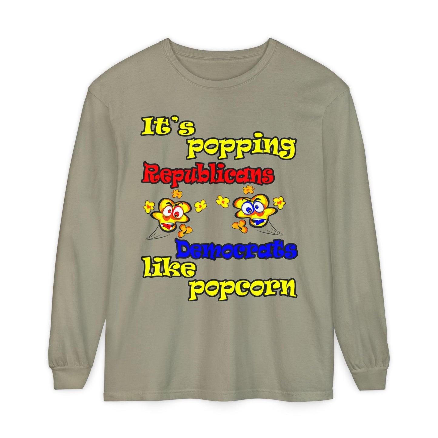 popping like popcorn - Unisex Garment-dyed Long Sleeve T-Shirt
