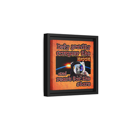 defy conquer reach - framed canvas art (burnt orange)