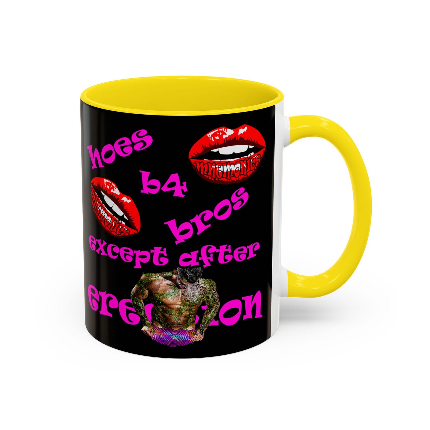 hoes b4 bros - Accent Mug (black)