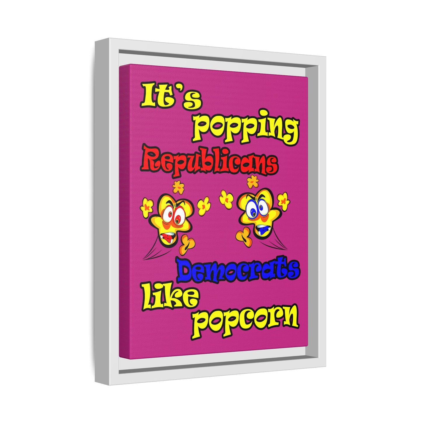 popping like popcorn - framed canvas art (pink)