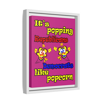 popping like popcorn - framed canvas art (pink)