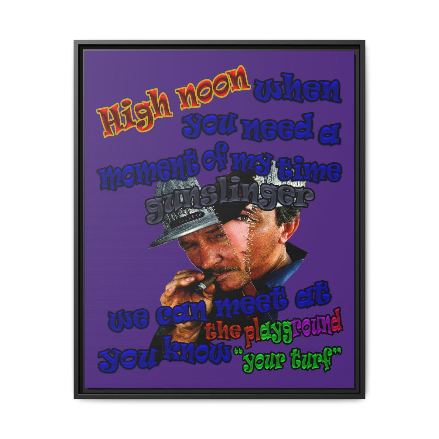 high noon - framed canvas art (purple)