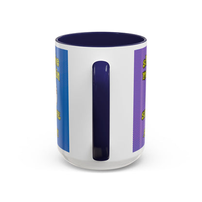 shoot the moon again - Accent Mug (light blue-purple wave)