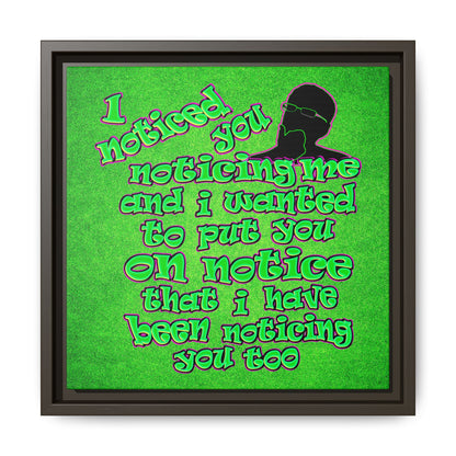 noticed you noticing - framed canvas art (green turf)