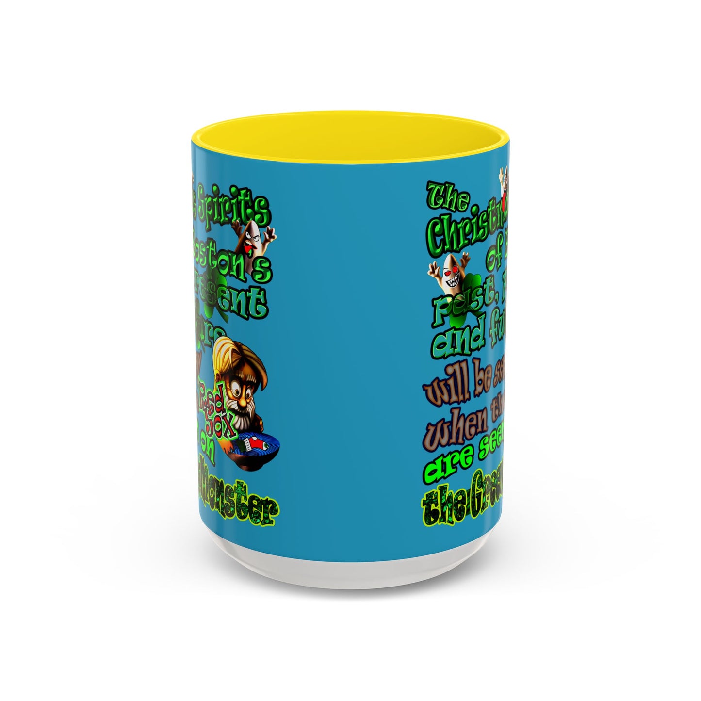 christmas spirits of boston - Accent Mug (turquoise)