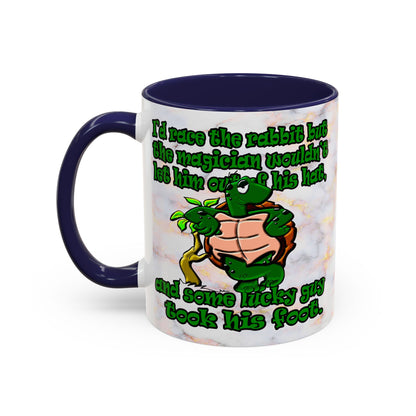 turtle race - Accent Mug (white marble)