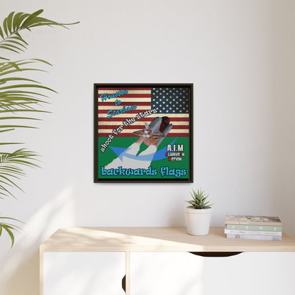 shoot for the stars - framed canvas art (dark green)