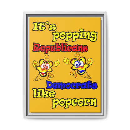 popping like popcorn - framed canvas art (yellow)