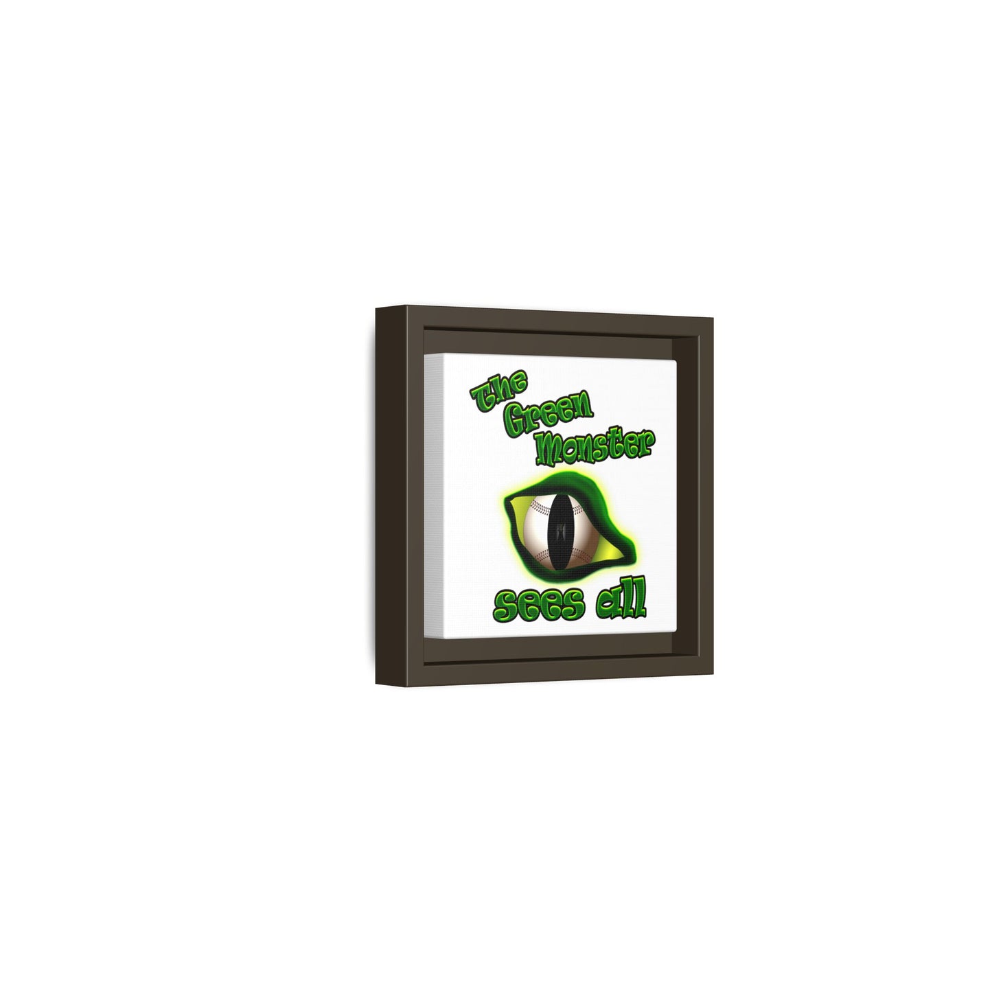 green monster - framed canvas art (white)