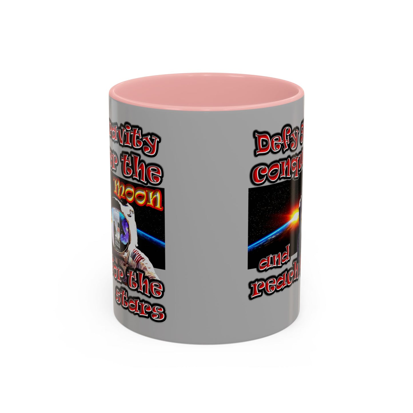 defy conquer reach - Accent Mug (light grey)