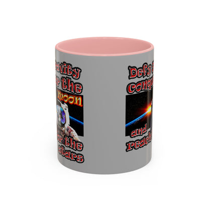 defy conquer reach - Accent Mug (light grey)