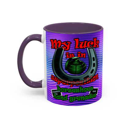 my luck - Accent Mug (purple wave)