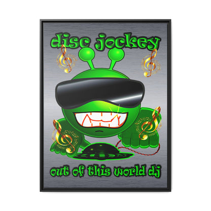 disc jockey - framed canvas art (brushed nickel)