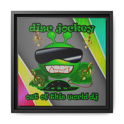 disc jockey - framed canvas art (rainbow split)