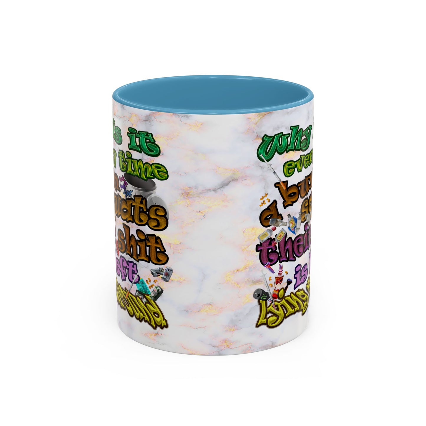 the bum's shit - Accent Mug (white marble)