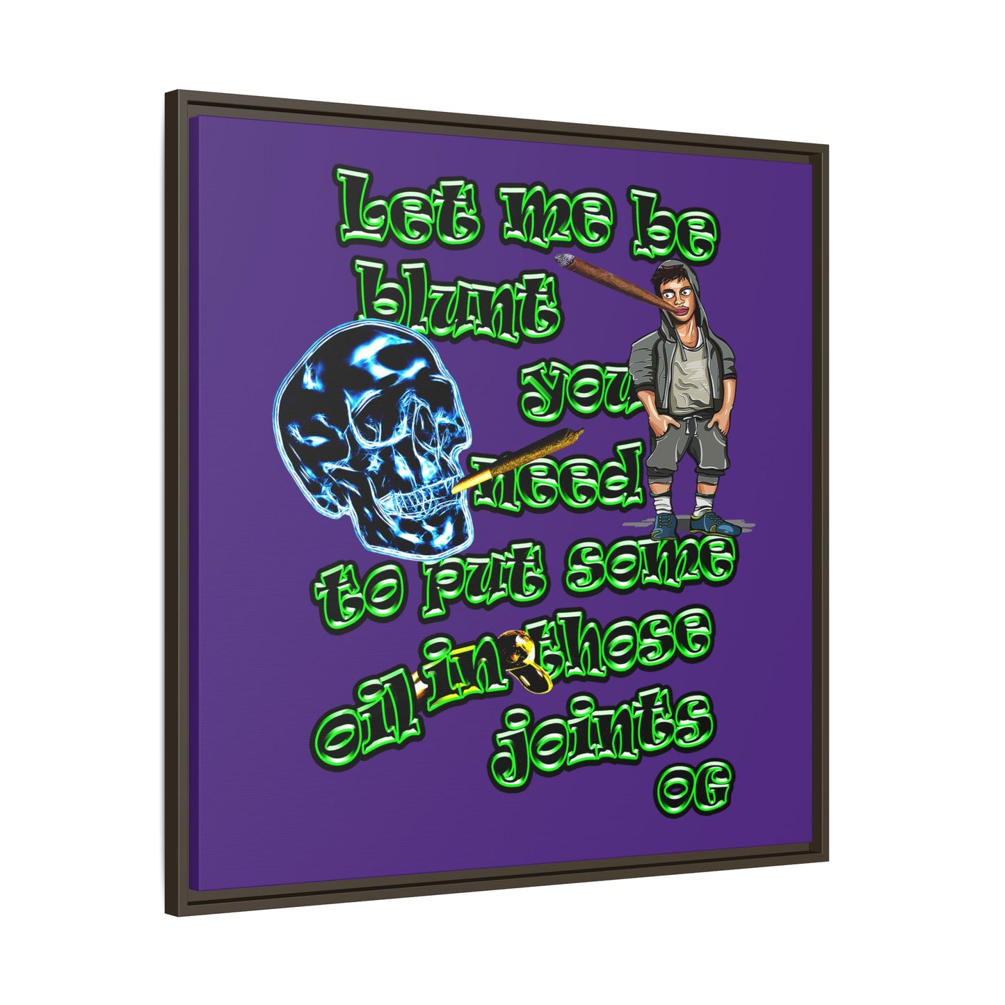 og - framed canvas art (purple)