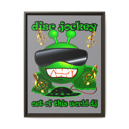 disc jockey - framed canvas art (grey)
