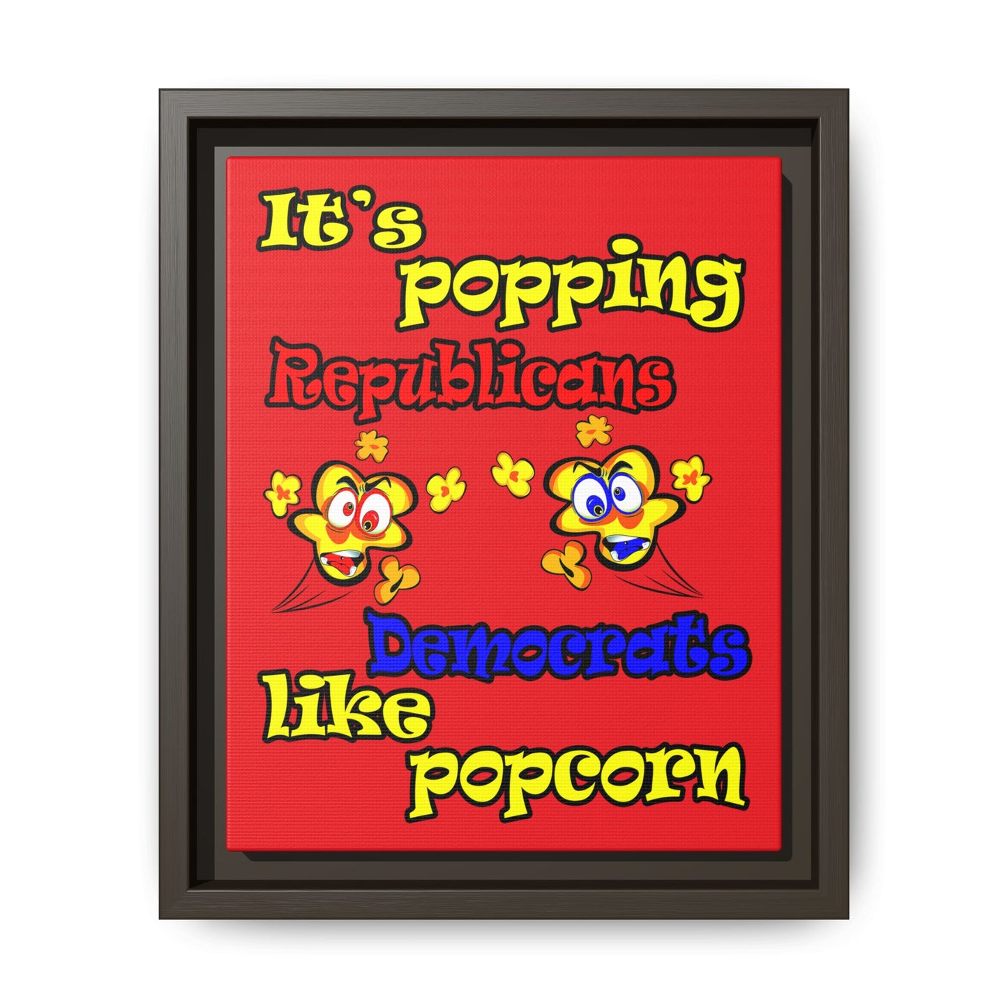 popping like popcorn - framed canvas art (red)