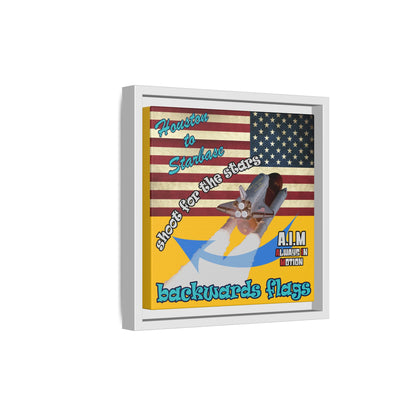 shoot for the stars - framed canvas art (yellow)