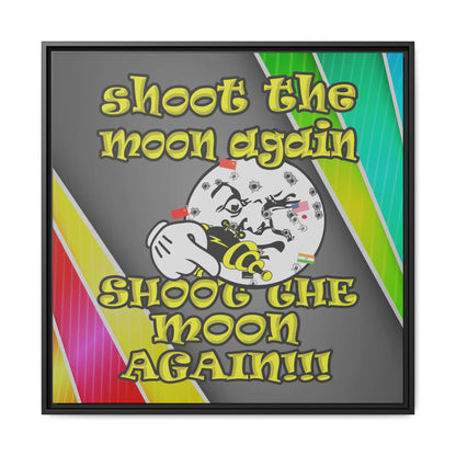 shoot the moon again - framed canvas art (rainbow split)